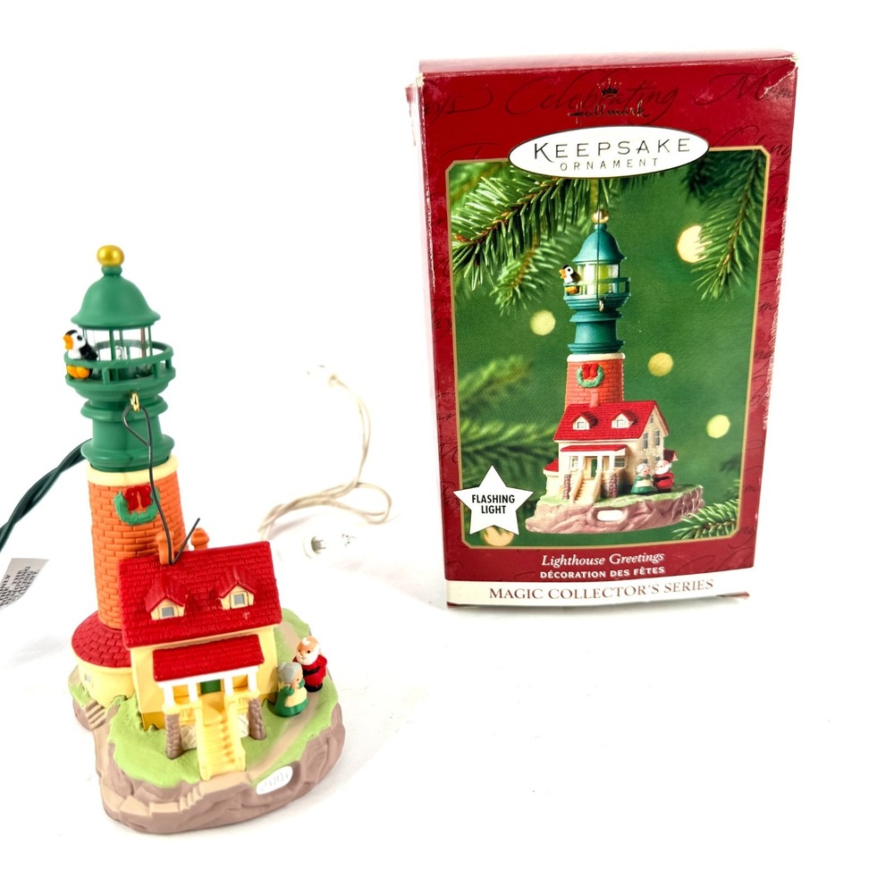 Hallmark Keepsake‎ 2001 Lighthouse Greetings #5 Magic Lighted Ornament No Box
